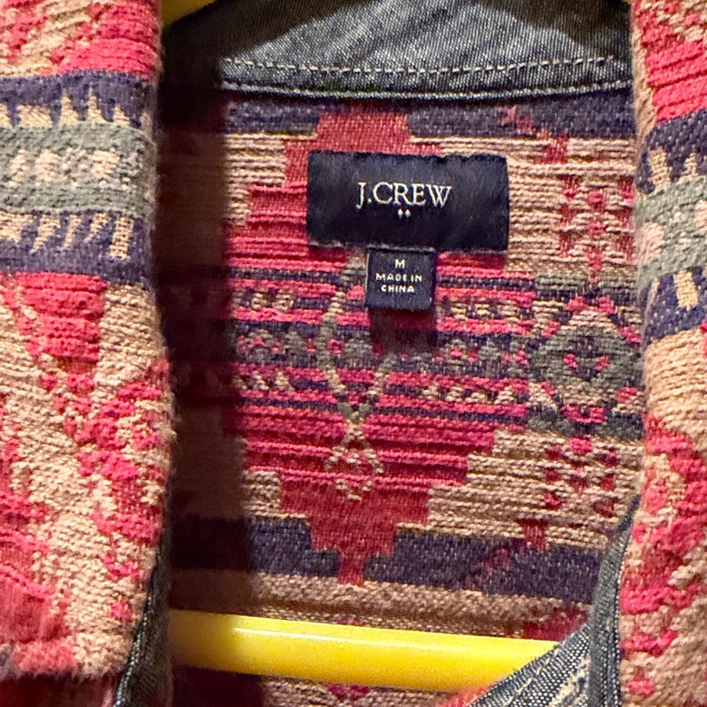 J Crew Med Multicolor Patterned Shirt Jacket in exc condition - Picture 2 of 6